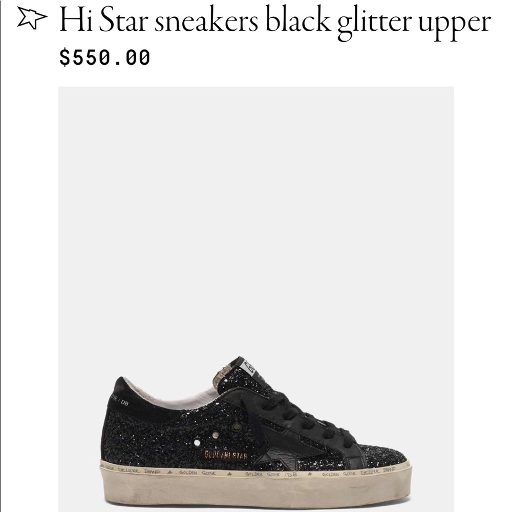 Hi-star golden goose black glitter sneakers
